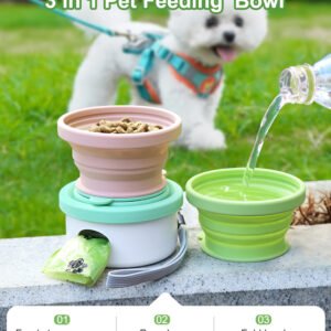 dog outdoor travel bottle with feeder bowl and poop bag (3)