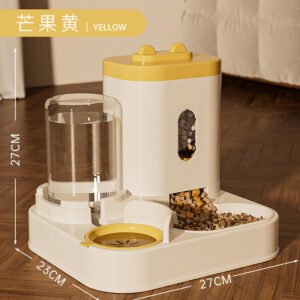 2-in-1 automatic cat dog water fountain food feeder