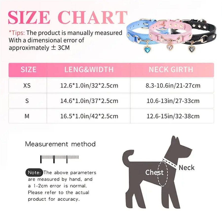Heart design dog collar