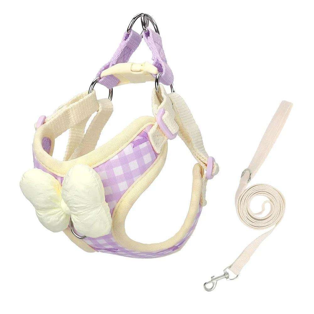 cute bowknot dog harness